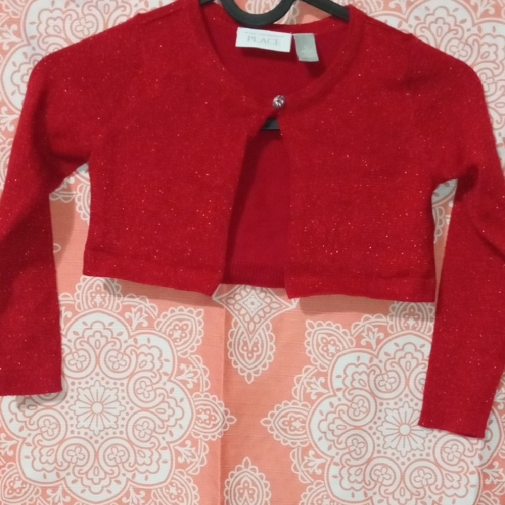 Children's Place Glittery Red Bolero